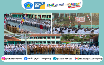 Upacara Bendera SMKS TI PGRI 11 Serpong Hadirkan Pembina dari Satbinmas Polres Tangsel