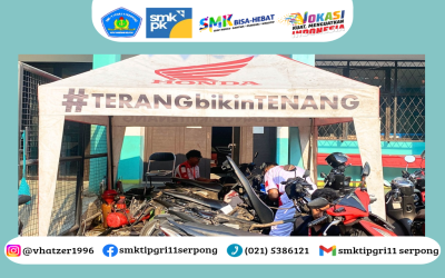 PT AHAS Terang Anugrah Gelar Pemeriksaan Rangka dan Ganti Oli Gratis bagi 20 Unit Sepeda Motor di SMKS TI PGRI 11 Serpong